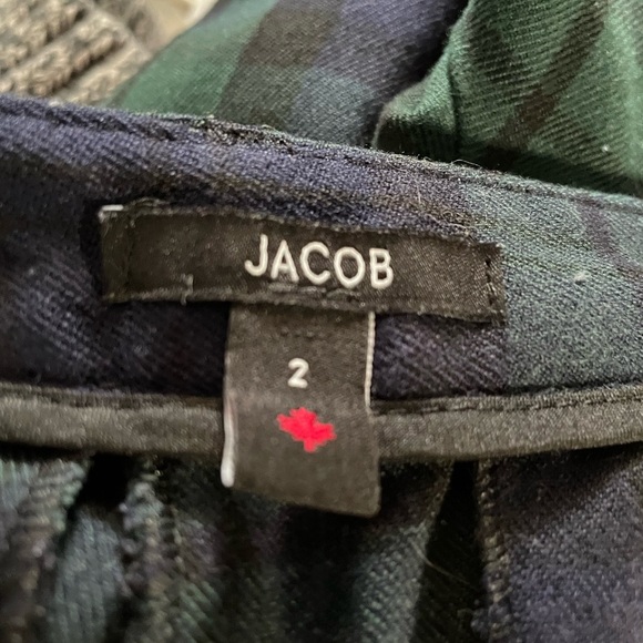 Vintage Jacob Green/Navy Tartan Low-Rise Ankle Pant 2 - Picture 6 of 7